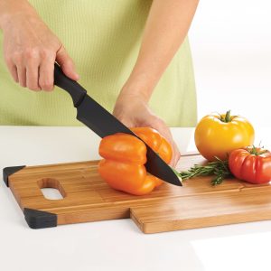 Bamboo Cutting Board with Knife