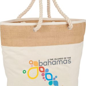 Jute Accent 12oz Cotton Canvas Rope Tote