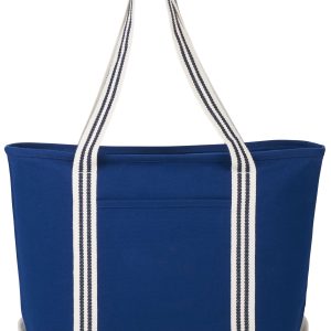 Atlantic Stripe 20oz Cotton Zippered Boat Tote