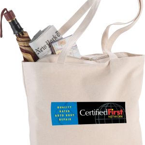 Zippered 12oz Cotton Canvas Shopper Tote