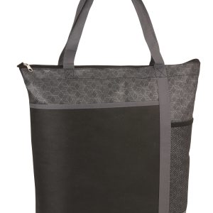 Chrome Non-Woven Zipper Convention Tote