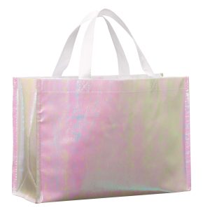 Iridescent Non-Woven Shopper Tote