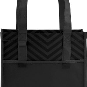 Printed Chevron Non-Woven Shopper Tote