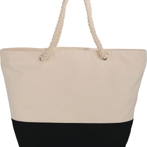 Zippered 12oz Cotton Canvas Rope Tote