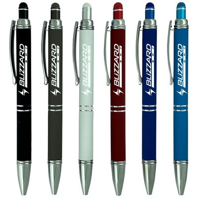 The Vertex Soft Touch Metal Pen w/Stylus